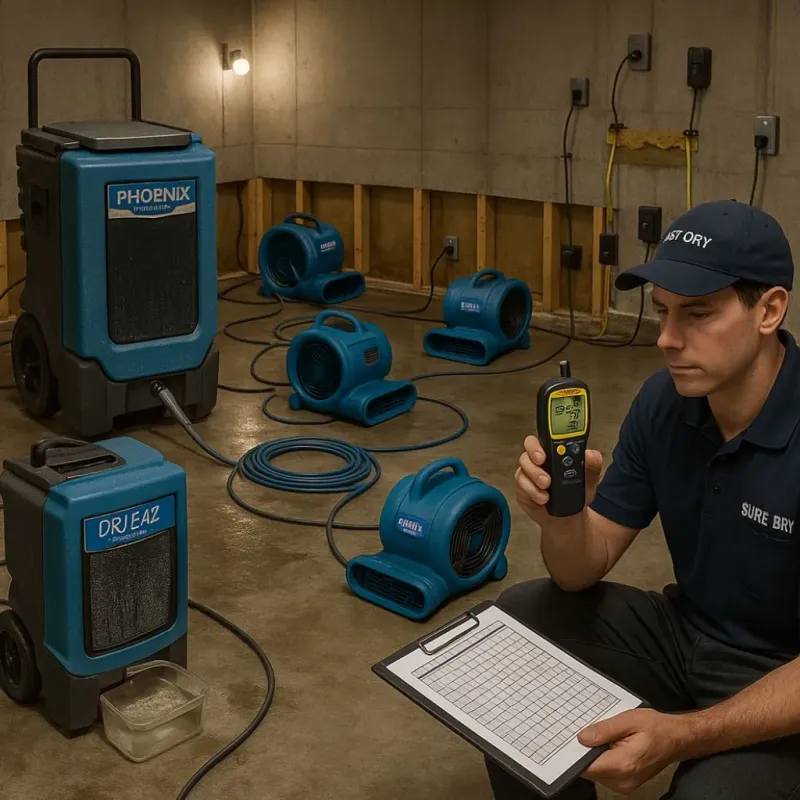 Structural Drying and Dehumidification process in De Lisle, MS